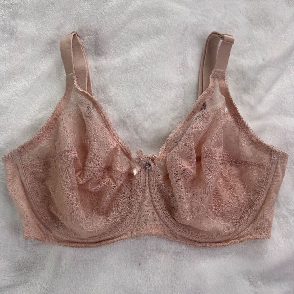 Wacoal Bra Size 34DD Retro Chic Full Figure Underwire 855186 Beige Underwire